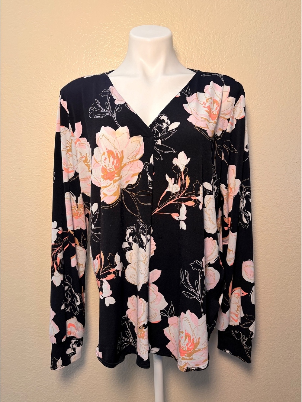Y2K Jaclyn Smith Collection Floral Long Sleeve Top #11